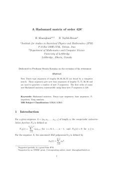 Hadamard matrix of order 428 - Math