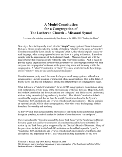 A Model Constitution for a Congregation of The Lutheran Church
