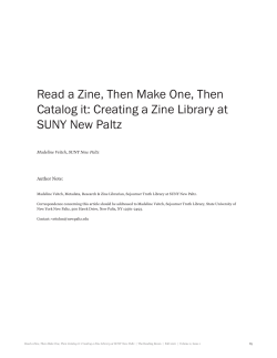 Read a Zine, Then Make One, Then Catalog it