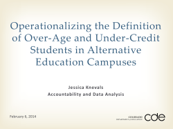 Operationalizing the Definition of Over-Age and Under-Credit