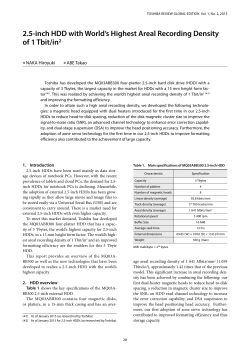 2.5-inch HDD with World`s Highest Areal Recording