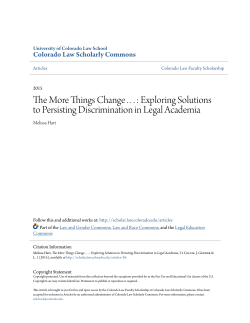 Exploring Solutions to Persisting Discrimination in Legal Academia