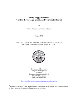 The Pro-Bowl, Mega-events, and Tourism in Hawaii