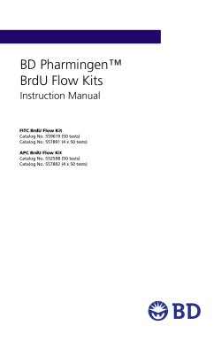BD Pharmingen BrdU Flow Kits Instruction Manual