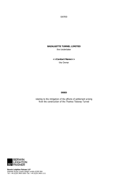 Settlement Deed - Thames Tideway Tunnel