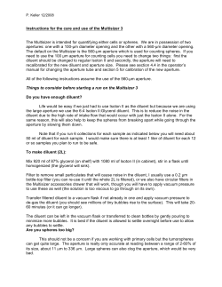 Instructions for the care and use of the Multisizer