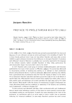 preface to proletarian nightsd981j