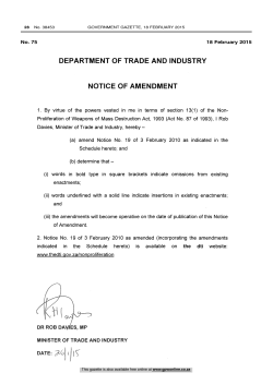 Non-Proliferation of Weapons of Mass Destruction Act: Declaration