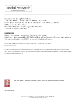 Margalit Halbertal Liberalism and the Right to Culture