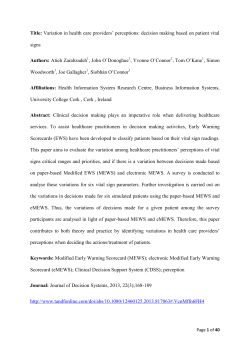 Title: Variation in health care providers` perceptions: decision