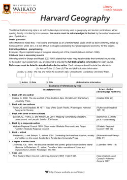 Harvard Geography - University of Waikato