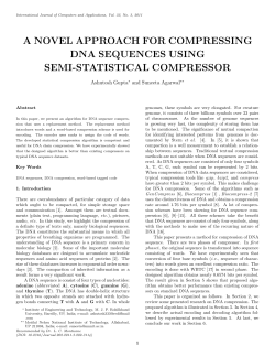a novel approach for compressing dna sequences using semi