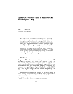 Equilibrium Price Dispersion in Retail Markets for Prescription Drugs