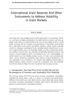 International Grain Reserves And Other Instruments to