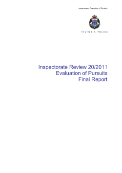 Inspectorate Review 20/2011 Evaluation of Pursuits Final Report