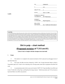 Dirt in pulp &ndash; chart method (Proposed revision of T 213 om-01)