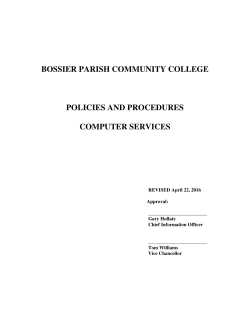 Computer Services Policies and Procedures