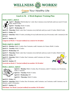 Couch to 5k - 6 Week Beginner Training Plan