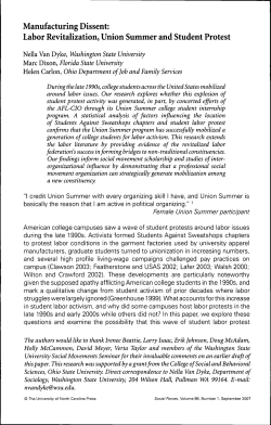 Labor Revitalization, Union Summer and