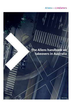 The Allens handbook on takeovers in Australia
