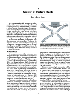 Growth of Pasture Plants - Missouri State University