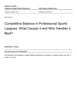 Competitive Balance in Professional Sports Leagues: What Causes