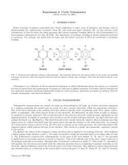 Experiment 3: Cyclic Voltammetry
