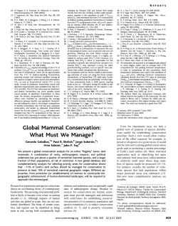 Global Mammal Conservation: What Must We Manage?