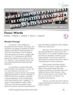 SHOULD CORPORAL PUNISHMENT BE COMPLETELY BANNED