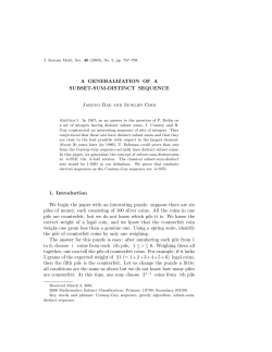 A GENERALIZATION OF A SUBSET-SUM