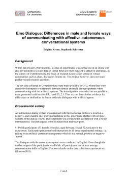 Experiment: Examining differences in ways female and male