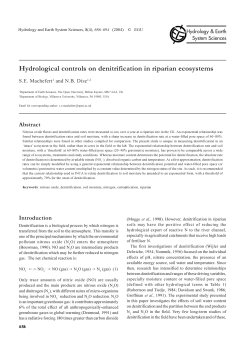 Hydrological controls on denitrification in riparian ecosystems