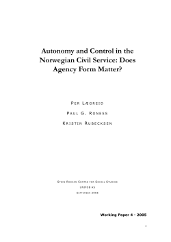 Autonomy and Control in the Norwegian Civil Service