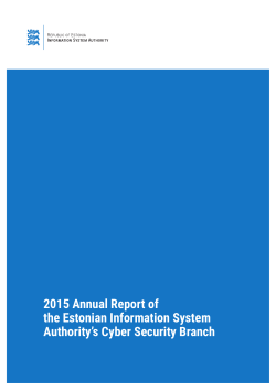 2015 Annual Report of the Estonian Information System Authority`s