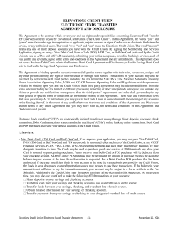 Electronic Funds Transfer Agreement/Disclosure