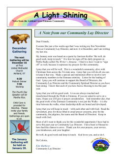 A Light Shining - Ashland Area Emmaus Community