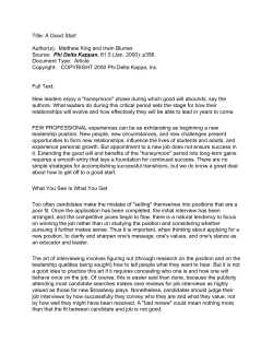 Title: A Good Start Author(s):ааMatthew King and Irwin Blumer