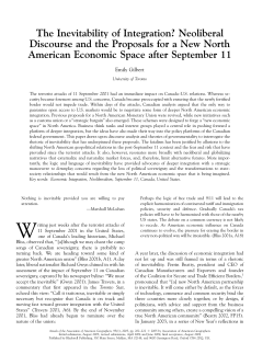 The Inevitability of Integration? Neoliberal Discourse and the