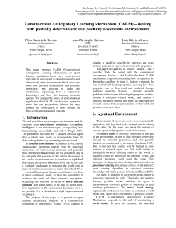 Constructivist Anticipatory Learning Mechanism (CALM) &ndash; dealing