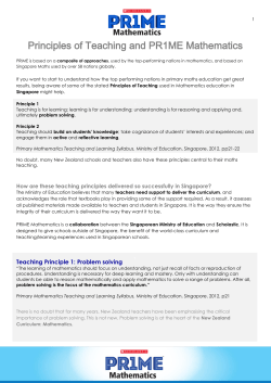 Principles of Teaching and PR1ME Mathematics