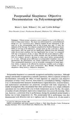 Postprandial Sleepiness: Objective Documentation via