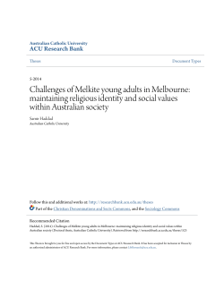 Challenges of Melkite young adults in Melbourne