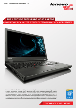 the lenovo&reg; thinkpad&reg; w540 laptop