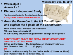 1. Warm-Up # 9 2. Discuss Independent Study 3. Read the