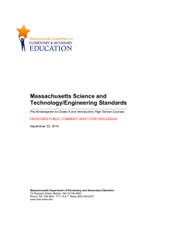 MA Draft Revised STE Standards for BESE Discussion, September