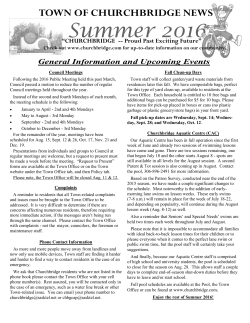 Summer - Town of Churchbridge