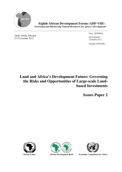 Land and Africa`s Development Future: Governing the Risks and