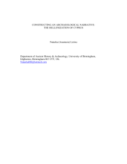 CONSTRUCTING AN ARCHAEOLOGICAL NARRATIVE