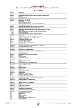 Total UK Limited General Conditions of Purchase for Goods, Works