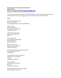 Delaware County District Library Ostrander Branch Spring Programs